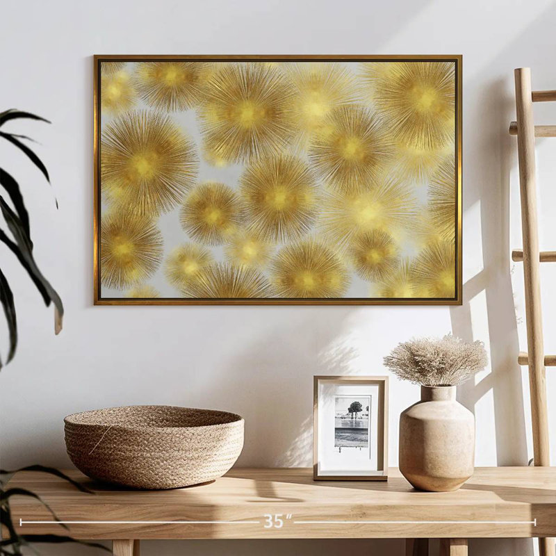 Sunburst Cluster, Cadre flottant doré, 25 po x 17 po