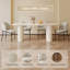 Ensemble de table de salle à manger 70,86 "rectangulaire blanc crème avec 8 chaises pour la cuisine, le bar et le salon-629389922-629389924