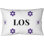 Coussin en polyester filé LA mauve, doré et blanc 25 po x 18 po