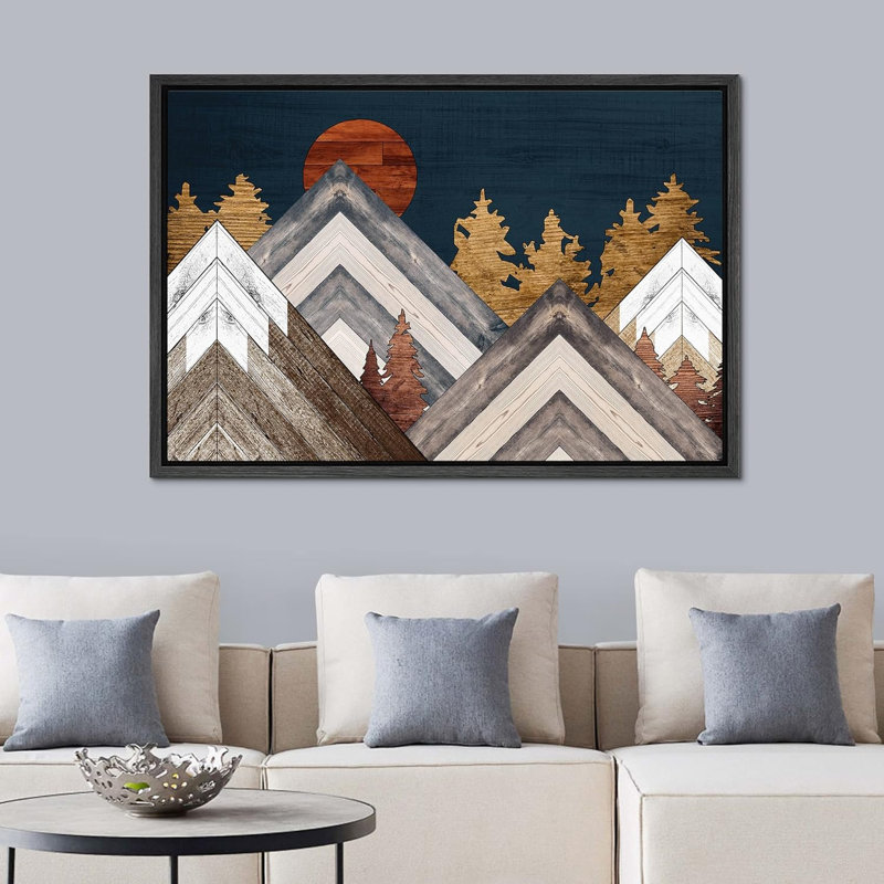 Arbres de montagne, H 16 po x l 24 po x P 1,5 po, Noir