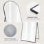Miroir pleine longueur 64,64 x 21,21 cm avec support et cadre en alliage d'aluminium pour salon, fixation murale