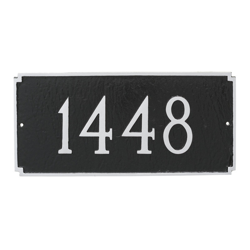 Plaque d’adresse murale sur 1 ligne madison, Taupe / Blanc