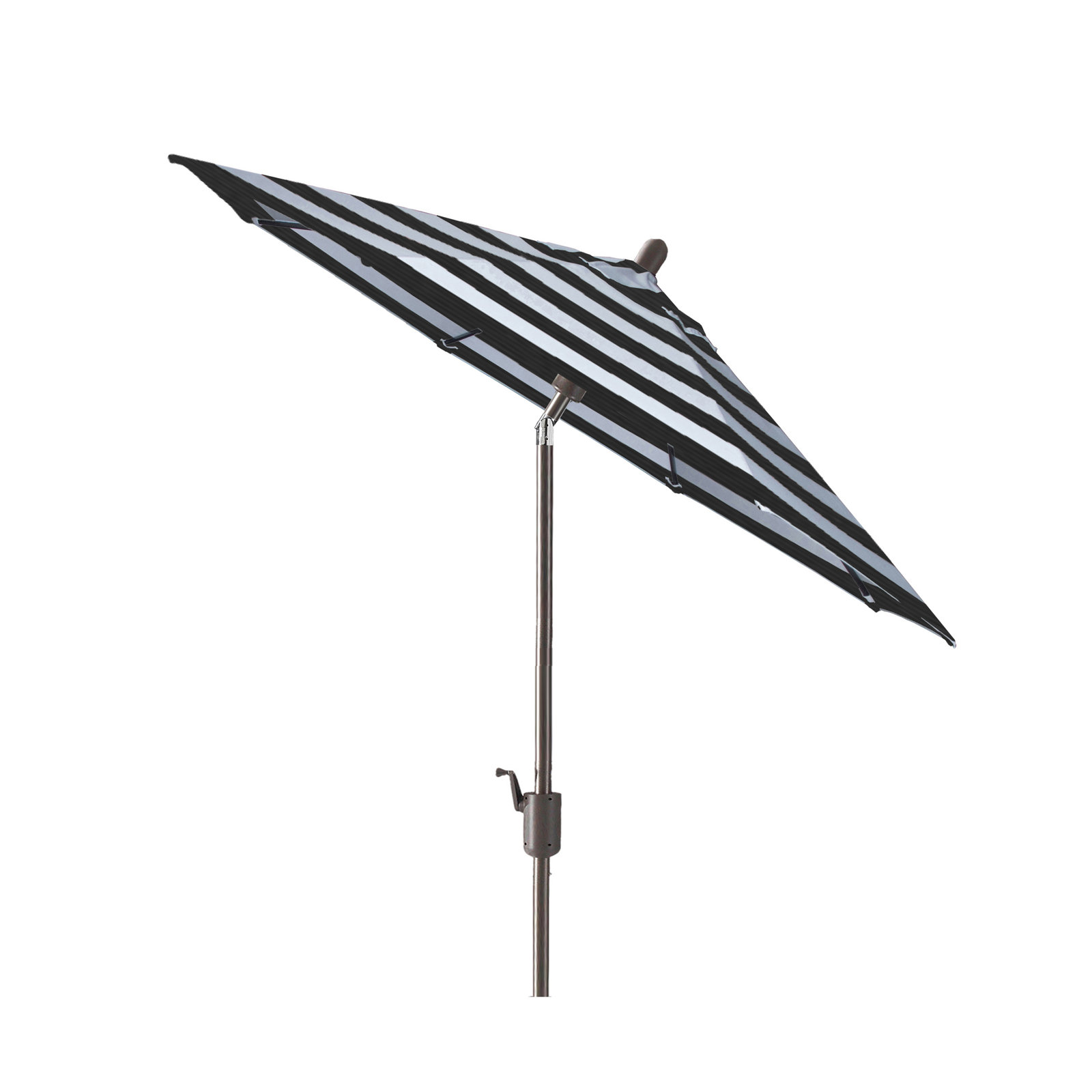 Natalie 104'' Outdoor Polyester Umbrella, Antique Bronze, Black Stripe Sunbrella®