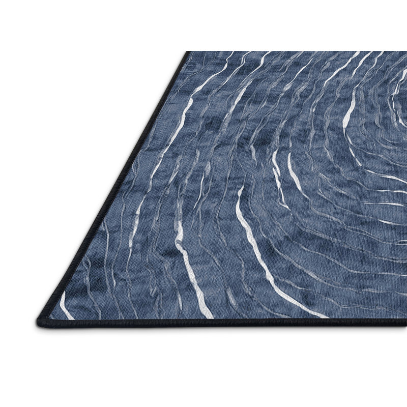 Machine Washable Gray Area Rug, Rectangle 5' x 7'