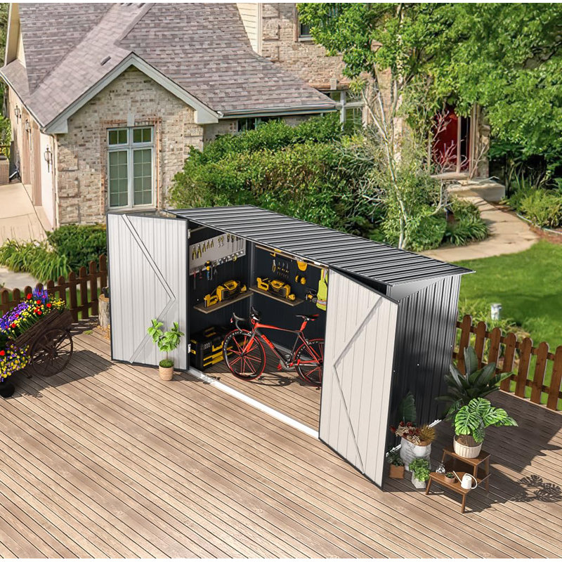 7 ft. W x 3 ft. D Metal Horizontal Storage Shed