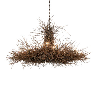 60" Wide Twigs 12 Light Chandelier