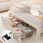  Structure de lit double en velours pleine grandeur avec tête de lit et 2 tiroirs de rangement, structure de lit plateforme princesse avec station de charge et DEL, aucun sommier nécessaire, beige