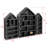 House-Shaped Wooden Shadow Cubby Box Display Shelf Organizer Storage Shadow Box For Mini Figures, Set Of 3, 10 W X 2 1/4 D X 15 H In, Black Colour