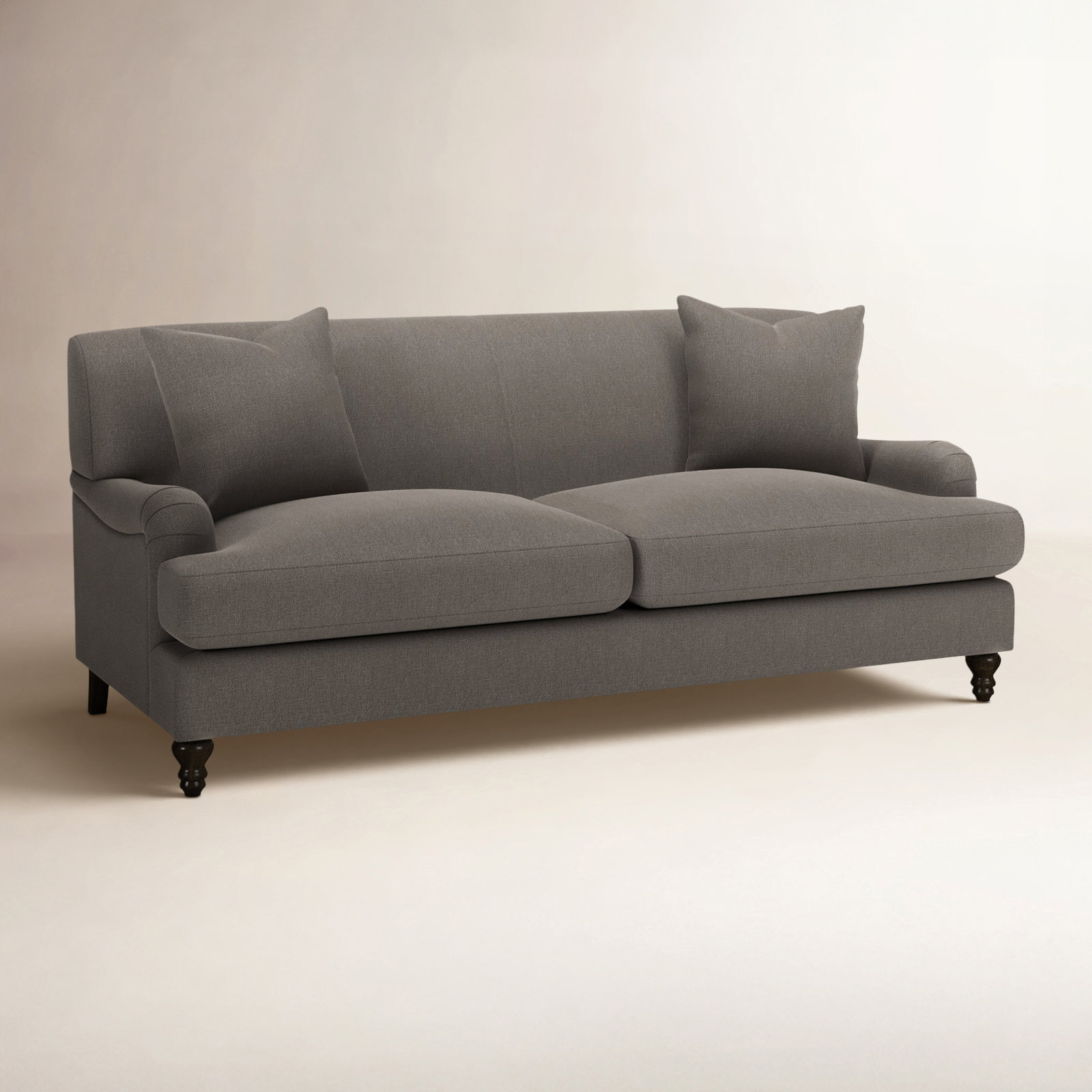 Walters 78'' Tight Back Sofa, Drusky Charcoal Sustain® Basketweave