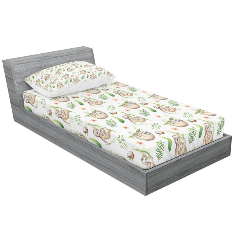 Microfiber Floral Sheet Set, Twin XL Sheet Set with Fitted Sheet