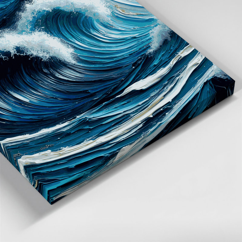Art mural sur toile bleu, H 12 po x l 18 po