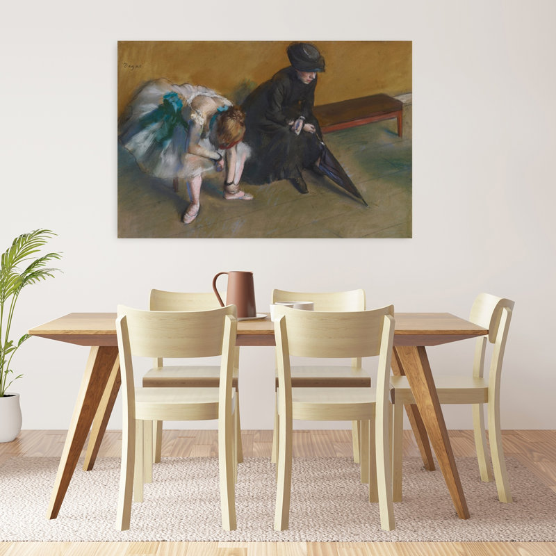 En attente, vers 1882, estampe d'art mural abstrait et contemporain impressionniste, H 32 po x l 48 po