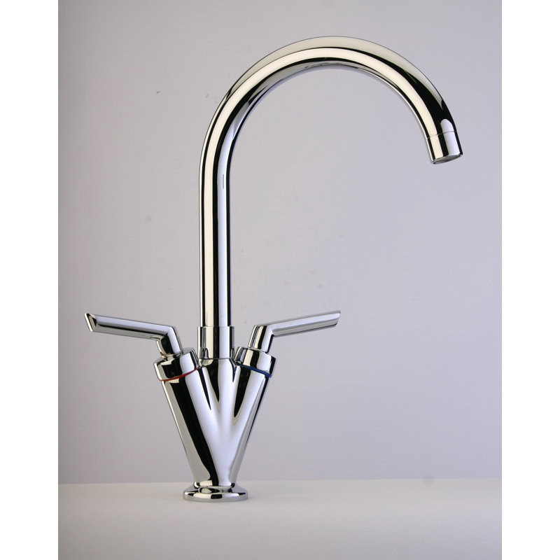 Neptune Quarter Turn Mixer Twin Lever Monobloc Tap
