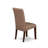 3 Piece Dining Room Table Set Contains a Round Kitchen Table with Pedestal and 2 Brown Linen Linen Fabric Parson Dining Chairs, 42x42 Inch, Mahogany-82180116-82180117-129437961