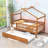 Twin Wood House Bed with Twin Trundle-42697015