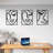 3 Piece Set Wall Decor, Face Line Drawing Abstract Design, Black Rectangular Metal Frame