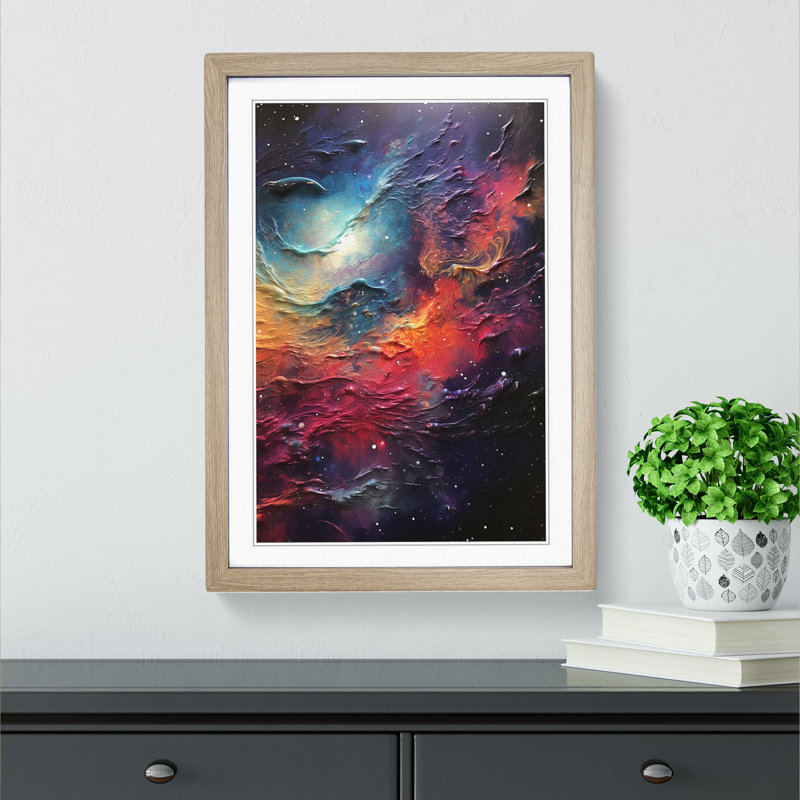 Single Picture Frame Print on Wood, Oak Framed, 64cm H x 46cm W