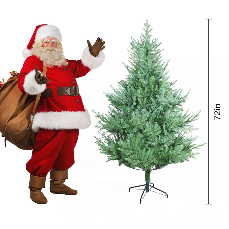 Arbre de Noël incurvé 6 pi avec branches denses et apparence réaliste, pour Halloween et décorations de Noël, H 6 pi