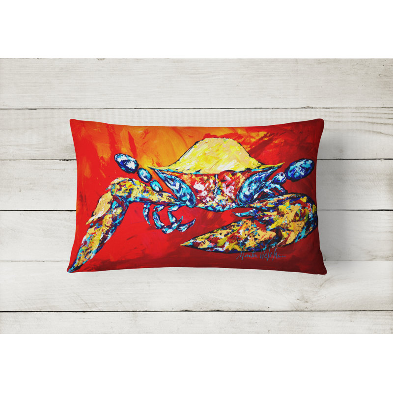  Bring It on Crab Fabric Indoor/Outdoor Throw Pillow