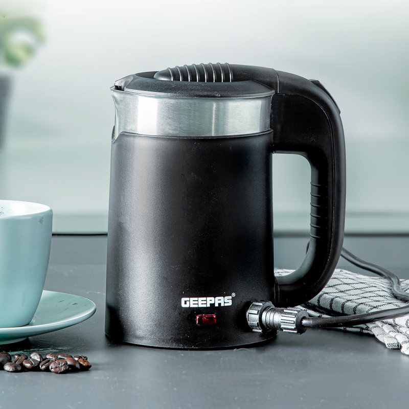 Geepas 1100W Travel Electric Kettle 2 In 1 Double Layer Car & Home Multiuse Kettle, 0.5L