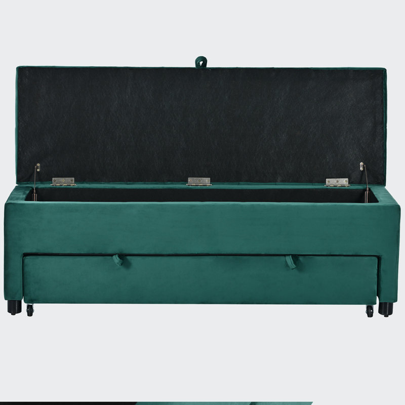 Banc de rangement Phylecia, 100% polyester vert