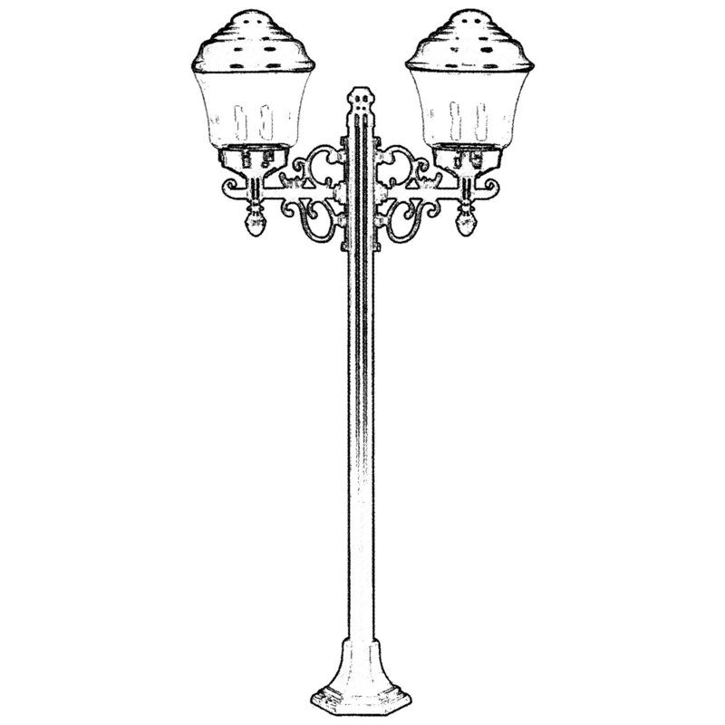 Lampadaire noir câblé à 2 lumières H 47 po Aarjan (double)