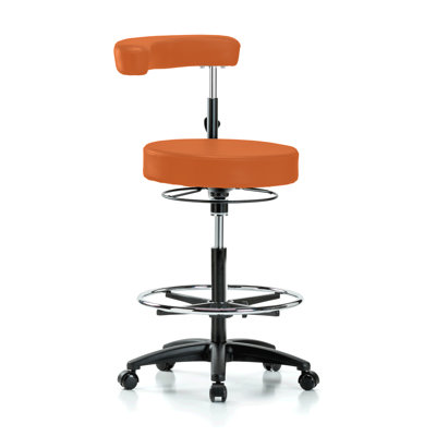Tabouret réglable en hauteur avec bras et pied de pied | Hauteur du banc élevé: 24,5 à 32 po
