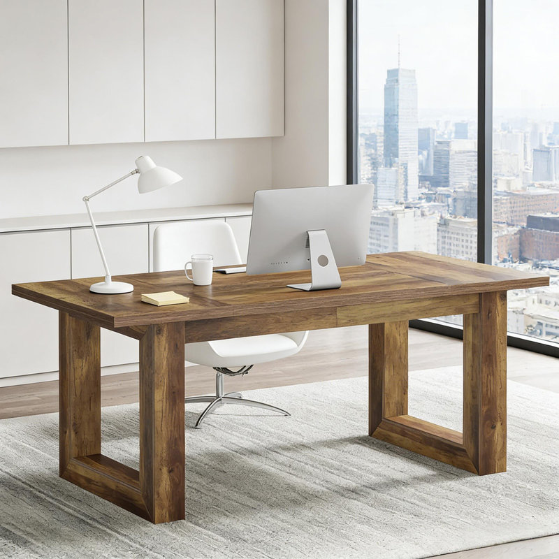 Bureau, bureau d'ordinateur, bureau de direction, Brun