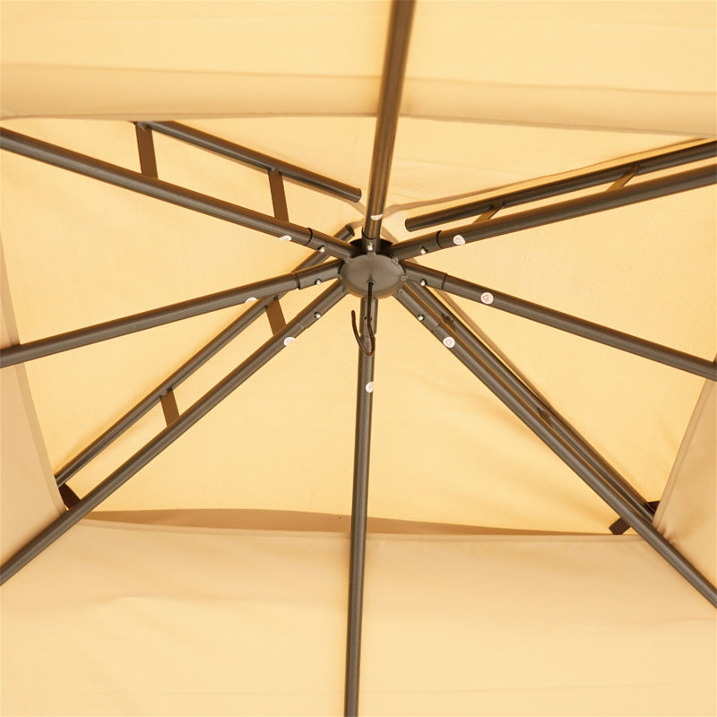 Outsunny 10' X 12' Outdoor Gazebo With Netting And Curtains, Patio Gazebo Canopy With 2-Tier Soft Top Roof And Steel Frame For Lawn, Garden, Backyard And Deck