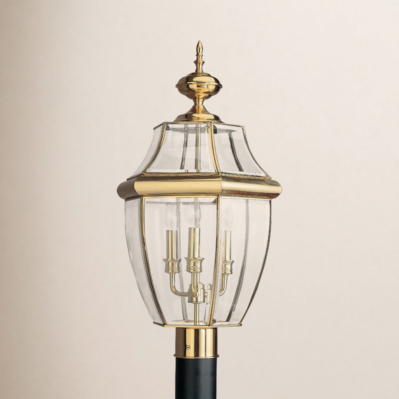 Beveled Lantern Head, Polished Brass, No