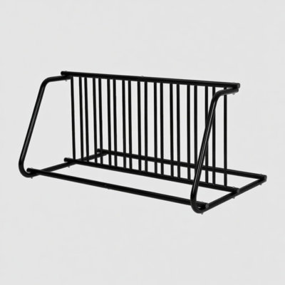 Sided Freestanding Floor Bike Rack, Steel Bicycle Storage Stand for Indoor or Commercial Use, Black | 10 Car Double-Sided