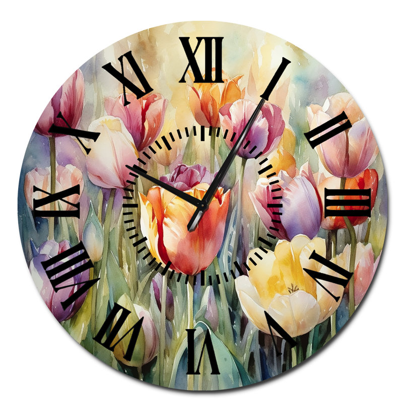 Horloge murale Garden Of Tulips, Surdimensionné