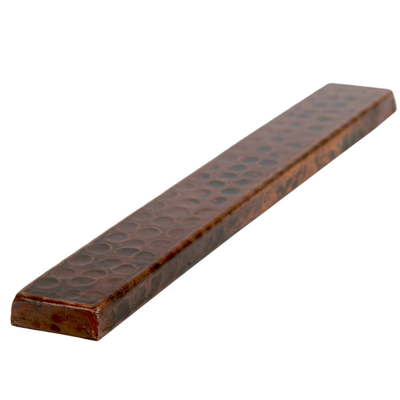 1" x 8" Hammered Copper Tile