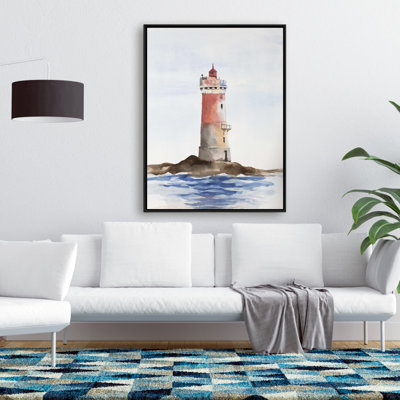 French Phare Les Pierres Noires Print On Canvas