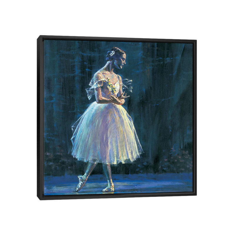 « giselle », reproduction d’art sur toile, H 18 po x l 18 po x P 1,5 po, Toile avec cadre noir, Pas de tapis