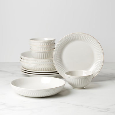 Lenox French Perle Groove 12-Piece Dinnerware Set