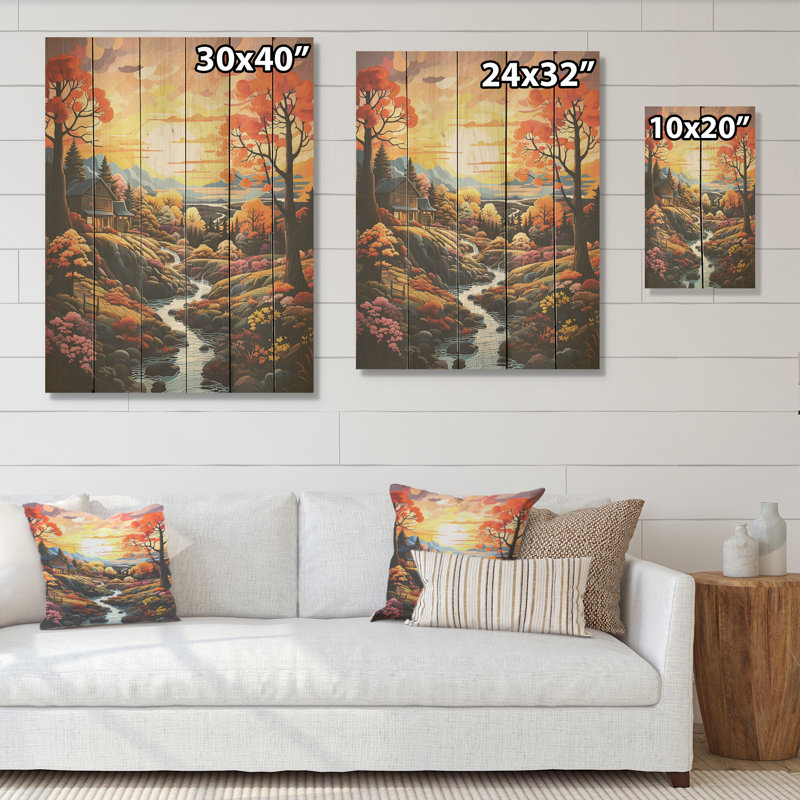 Art naturel sur bois de pin naturel, H 20 po x l 10 po