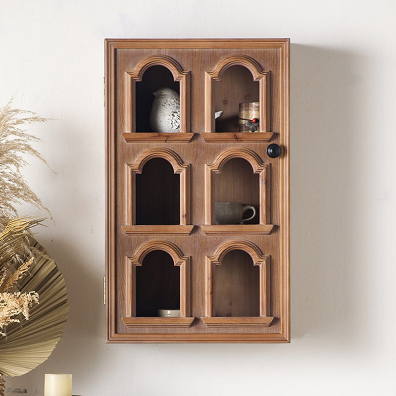 Bois massif + panneau de fibres à densité moyenne fixé au mur 2 tablettes, présentoir à décor moderne pour chambre à coucher, salle de bain, cuisine, salon