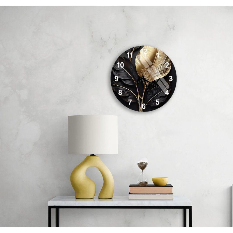 Horloge murale Glam Art Deco, Blanc