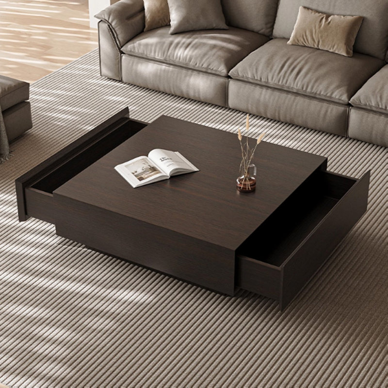 Une table basse minimaliste et modérément luxueuse, Fumé, H 13,78 po x L 35,43 po x l 35,43 po