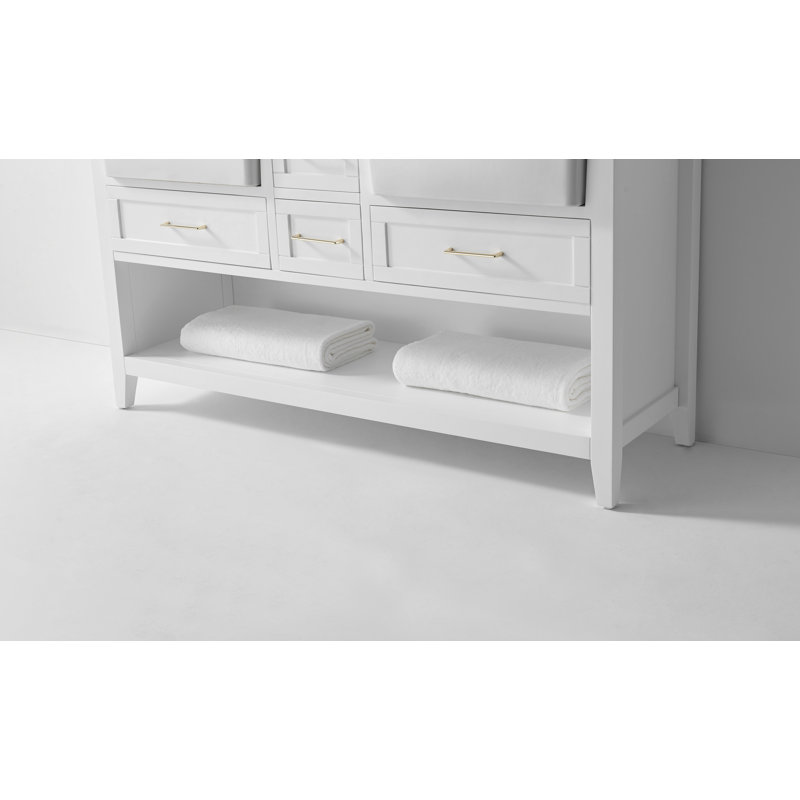 60'' W Double Vanity, White