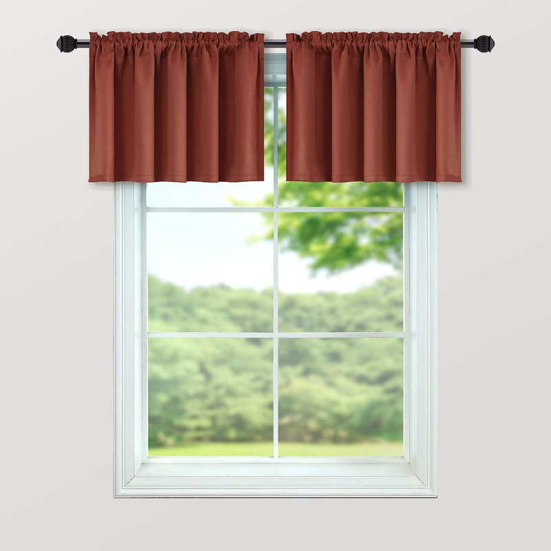 Kezzy Tailored Window Valance, Brick Rust