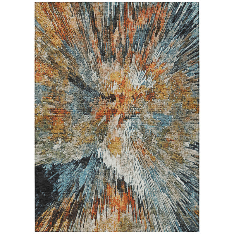 Machine Washable Indoor/Outdoor Pablo ACN2283 Abstract Rug, Rectangle 8' x 10'