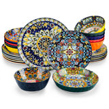 Simi 24 Piece Porcelain China Dinnerware Set - Service for 6
