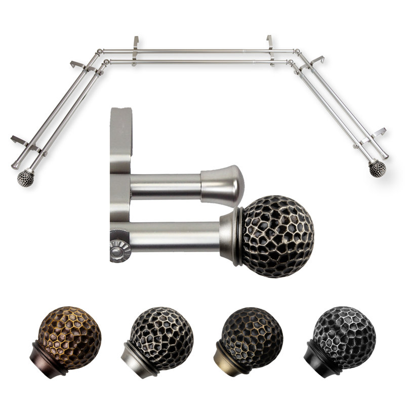 Tringle à rideaux double 13/16 po Celio, Nickel satiné
