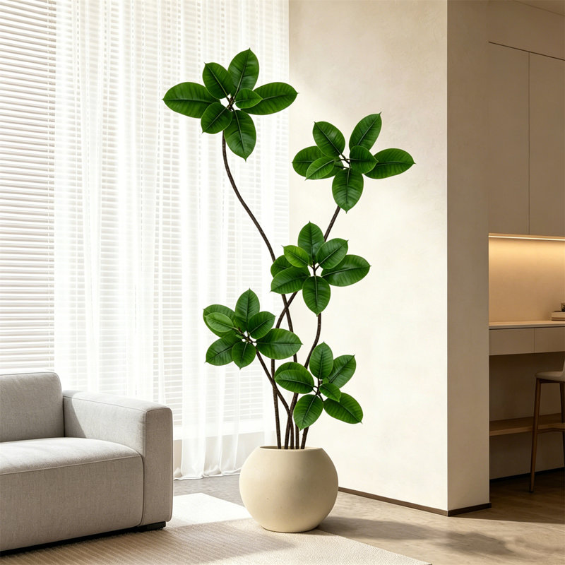 Plantes artificielles réalistes pour la décoration intérieure, Beige