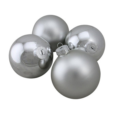 Ornement boule de Noël en verre à 2 finitions