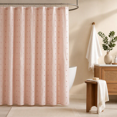 Brooklyn Cotton Jacquard Pom Pom Shower Curtain