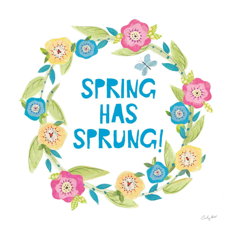 «Spring Has Sprung II», peinture sur toile tendue, H 12 po x l 12 po, Non, Toile tendue
