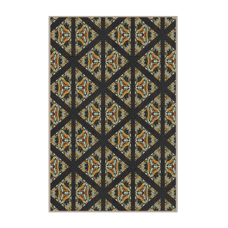 Geometric Indoor Rug, Rectangle 5' x 7'